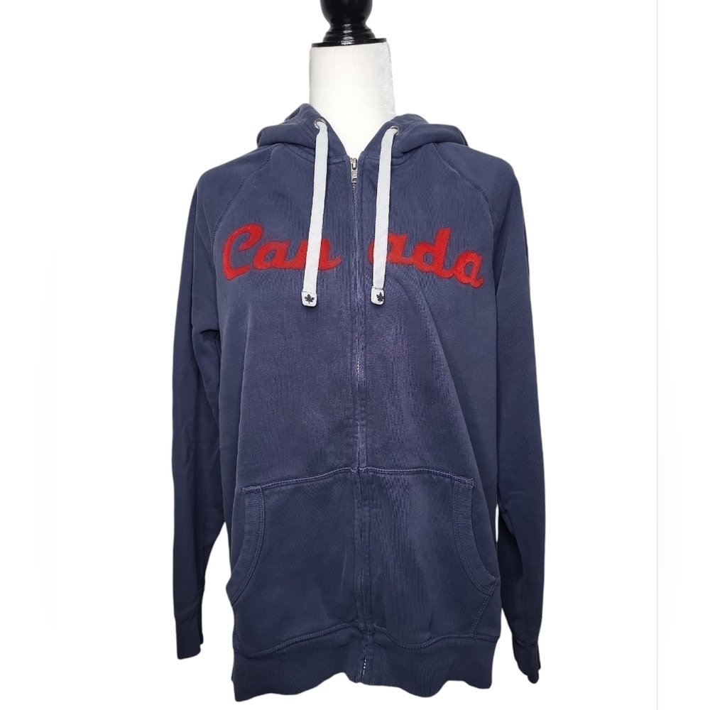 Vintage Canadiana Women's Hoodie Size XL Fleece Lined Full Zip